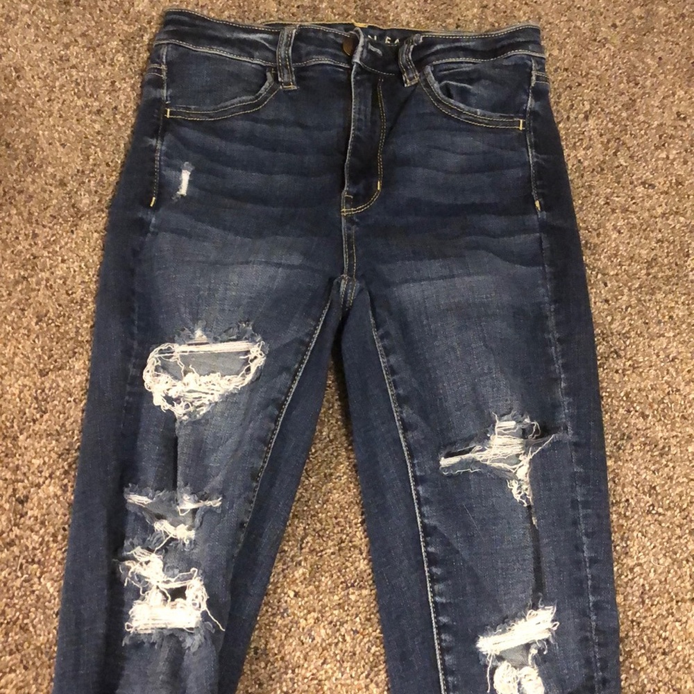 Dark ripped jeans